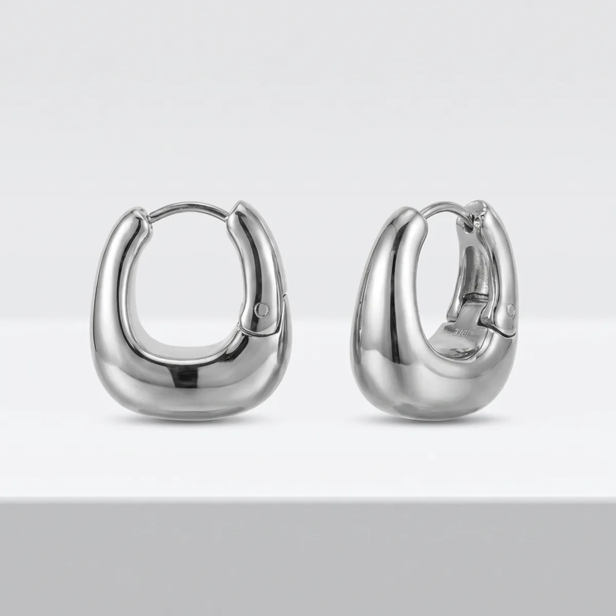 The Sculptural U-Arch Geometric Earrings