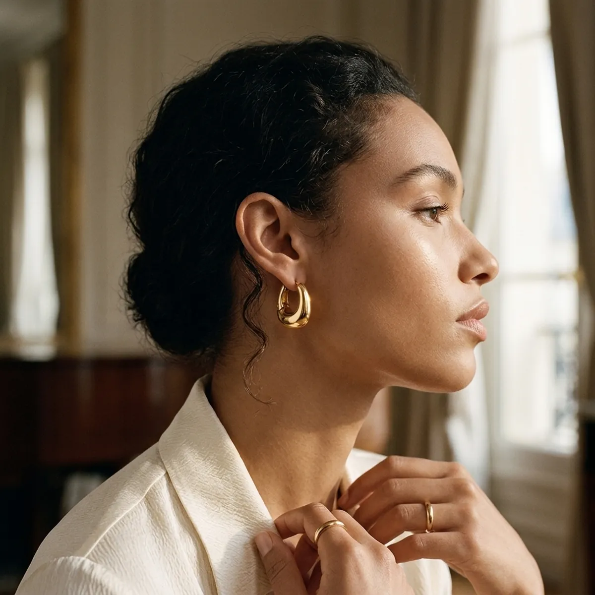 The Sculptural U-Arch Geometric Earrings