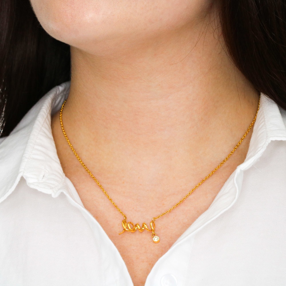 Scripted Love on Model Collarbone