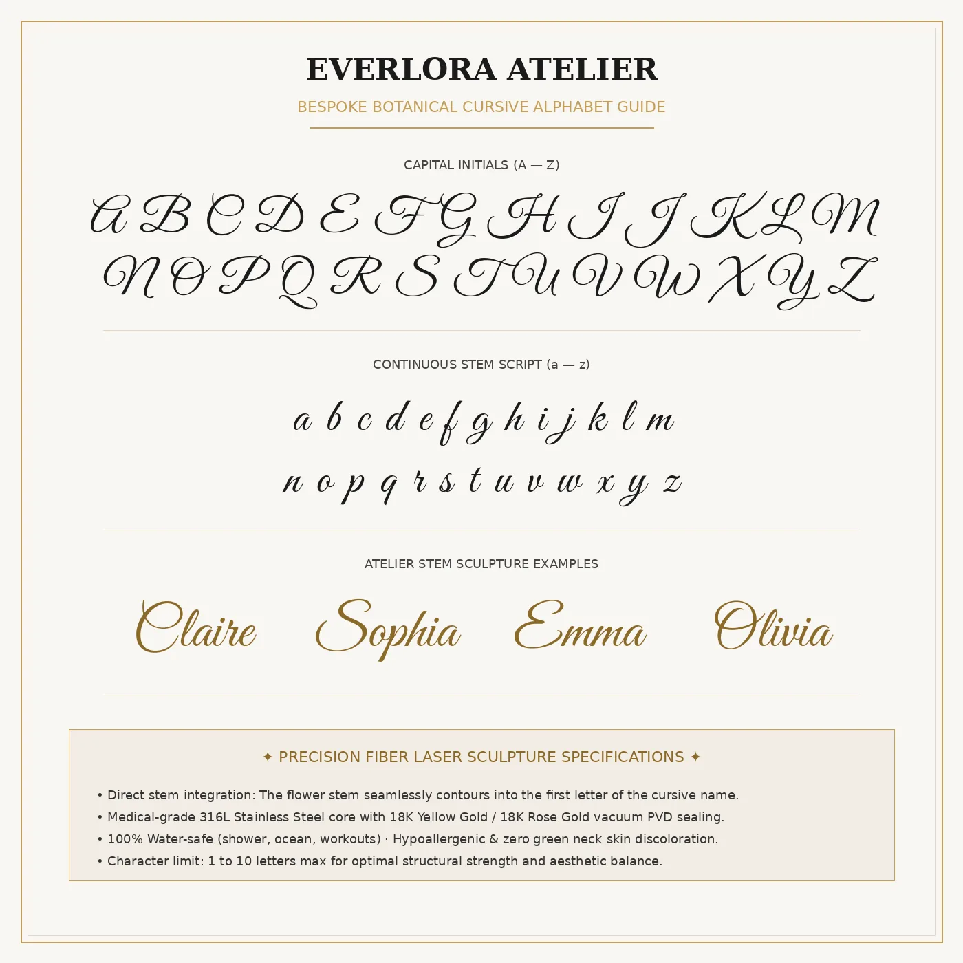 The Botanical Birth Flower Stem Name Necklace