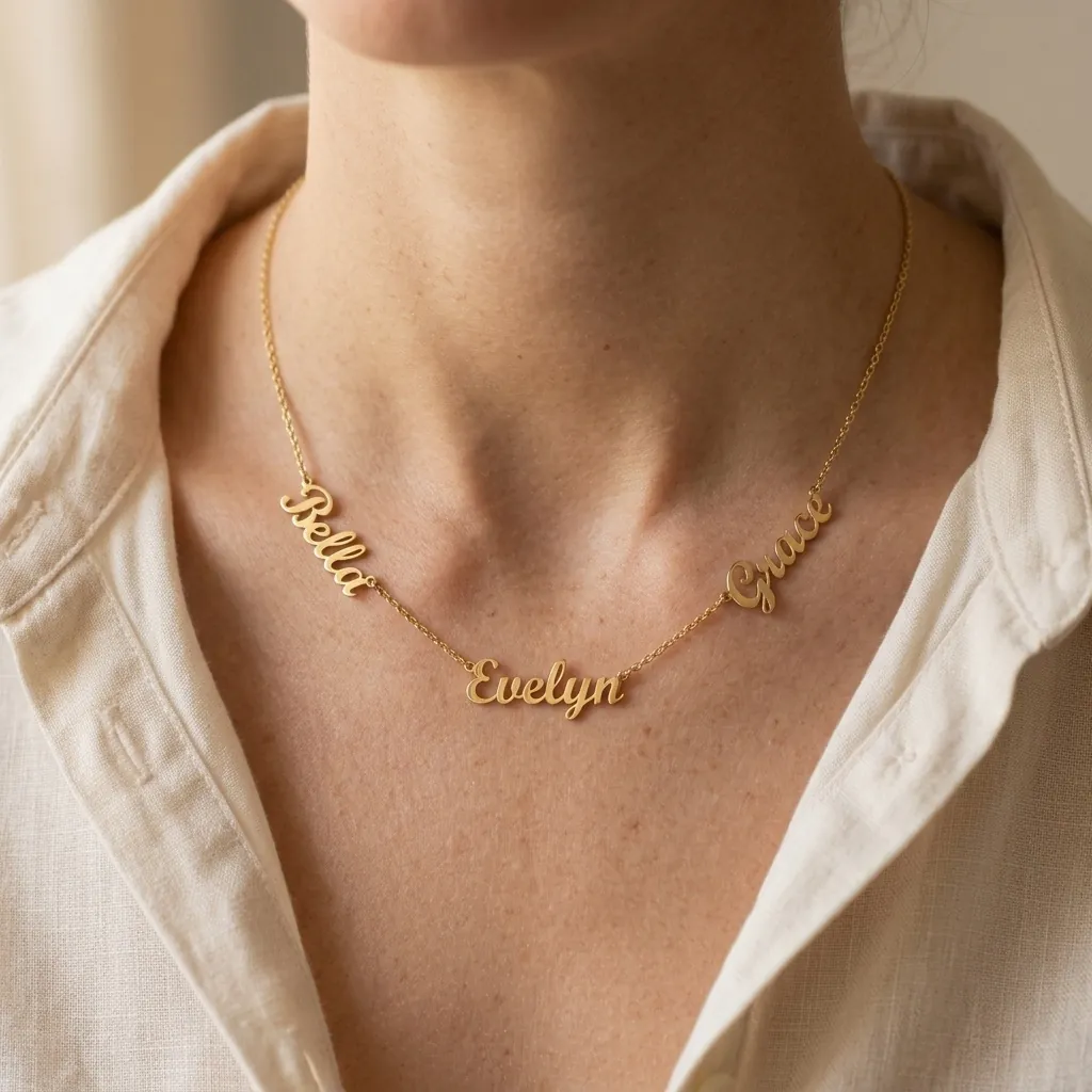 The Family Station Multi-Name Necklace • Dainty Cable Chain Edition