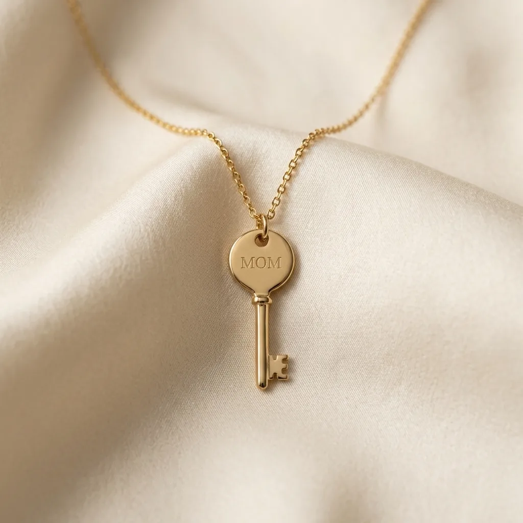 The Archival Bespoke Engraved Key Pendant Necklace
