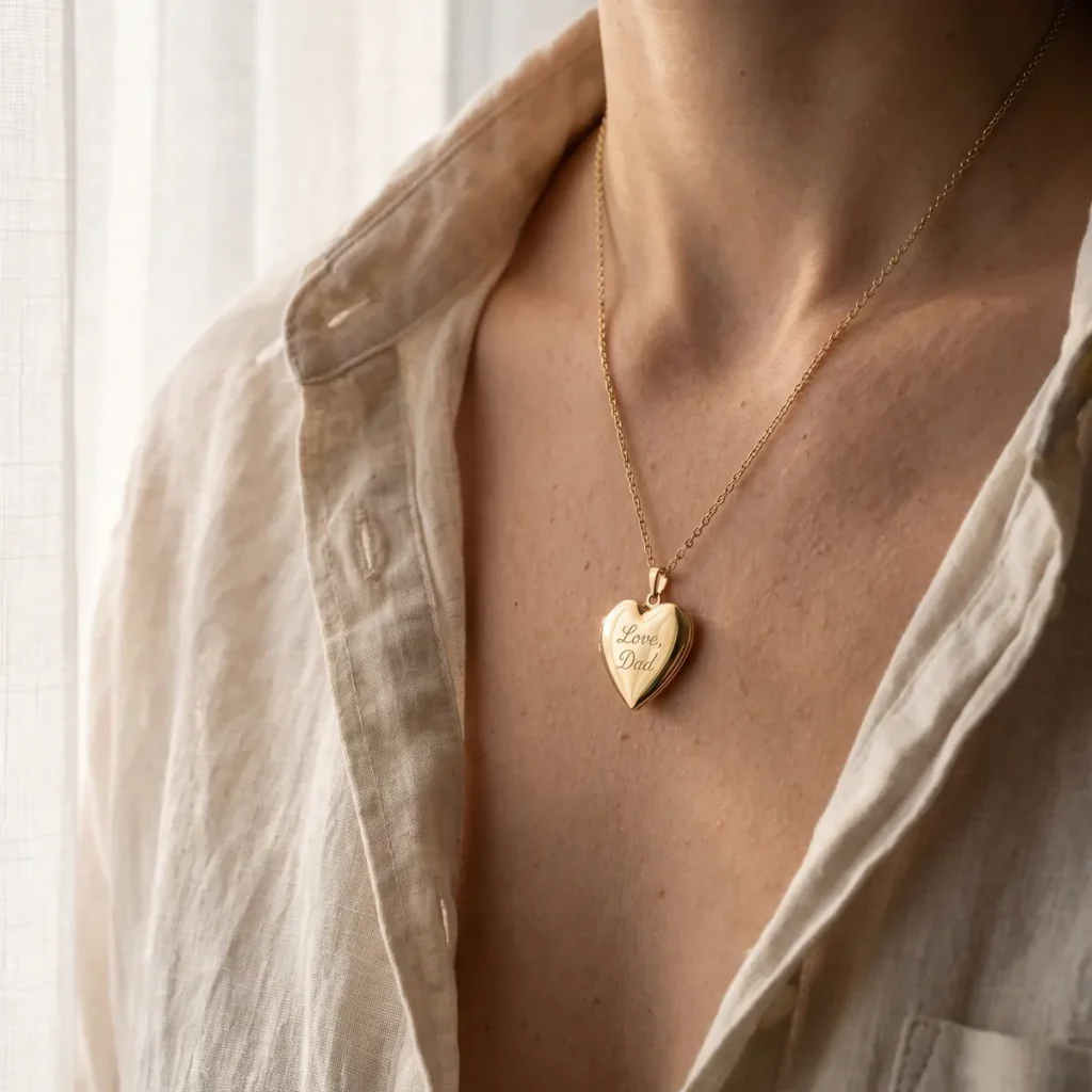 The Archival Engraved Heart Locket Keepsake Necklace