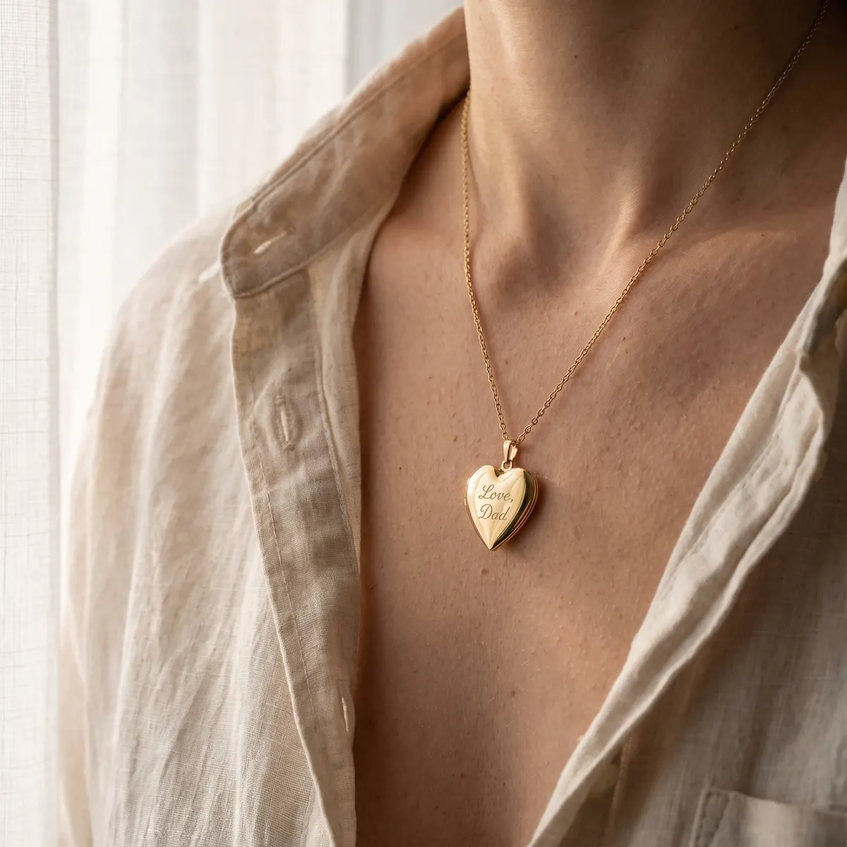 The Archival Engraved Heart Locket Keepsake Necklace