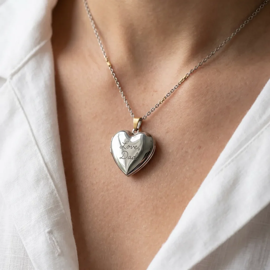 The Archival Engraved Heart Locket Keepsake Necklace